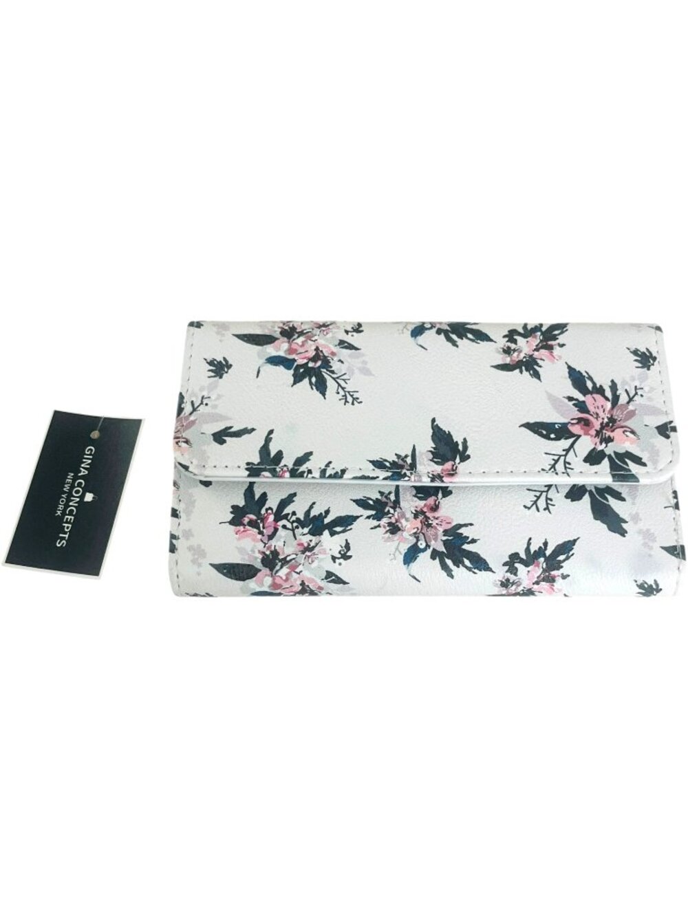 GINA CONCEPTS New York - Women's White with Floral Design Wallet - NEW with tags